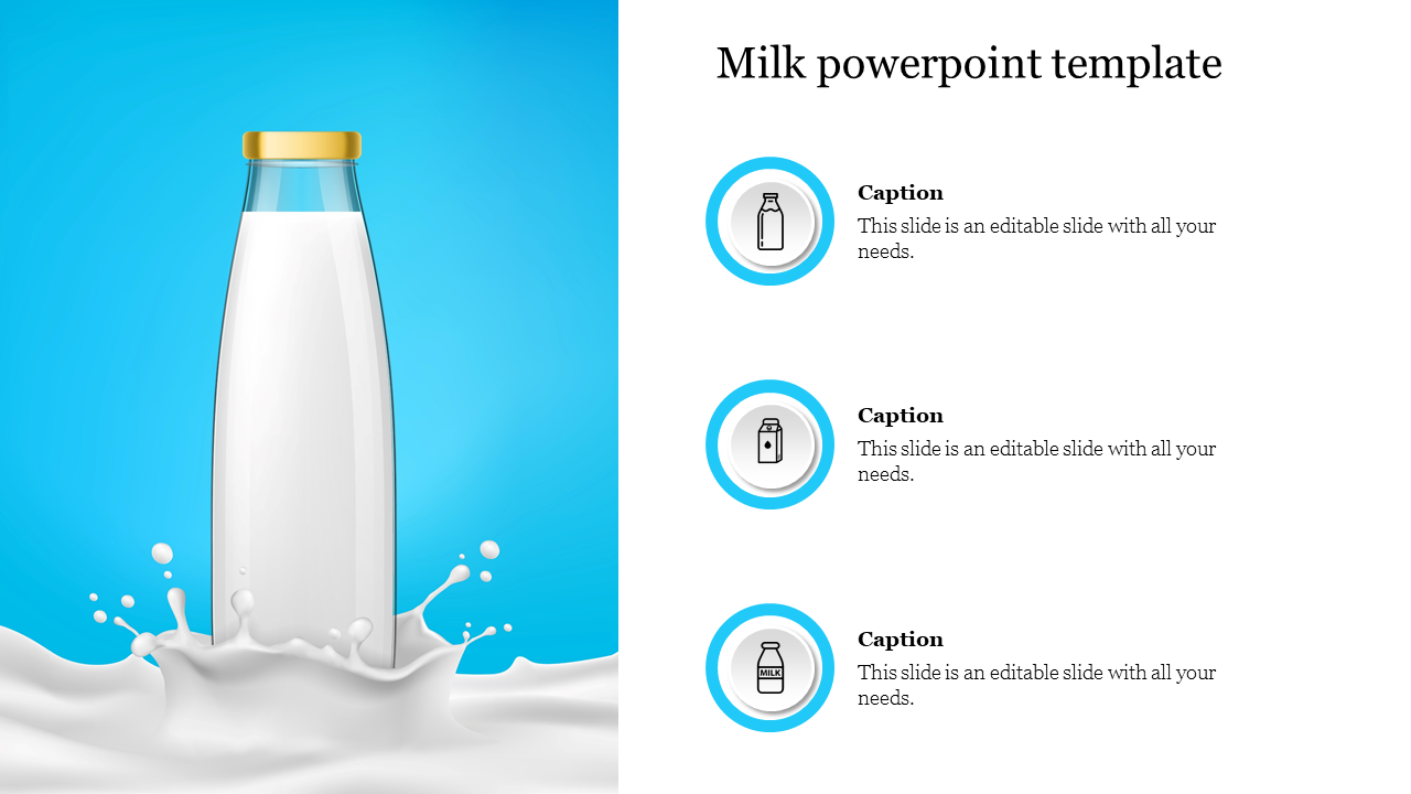 Editable Milk PowerPoint Template Presentation PPT Slides